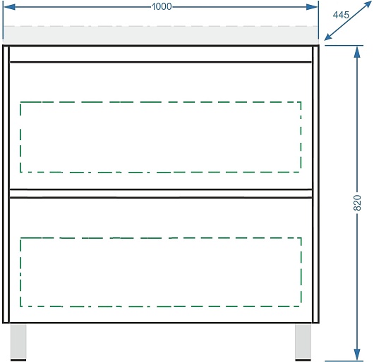 Stella Polare Тумба под раковину Борнео 100 Люкс графит матовый – картинка-9